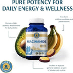 Vykee Nutrition Niacinamide Capsules - Vitamin B3 Supplement for Skin Wellness Cellular Energy and Metabolic Support - Vegan, Non-GMO Gluten Free - 500 mg 120 Count