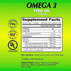 ALFA VITAMINS Omega 3 Fish Oil 1000mg Supplement, Supports Heart Health, Brain Function, Joint Mobility & Skin Hydration, 300mg Omega-3, 180mg EPA, 120mg DHA, 100 Softgels per Bottle, 4 Pack