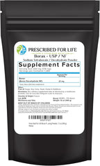 Prescribed for Life Borax Powder, Pure USP NF Grade All Natural Sodium Borate Powder, Household Laundry Booster, Slime Activator & Multipurpose Cleaning Powder (12oz / 340g)