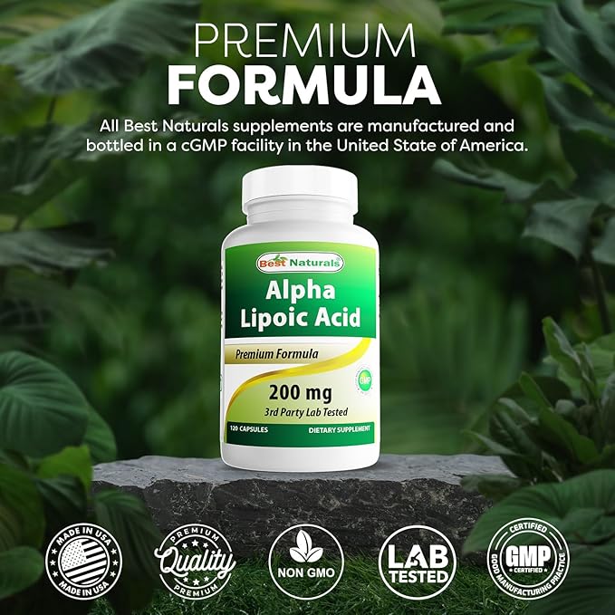 Best Naturals Alpha Lipoic Acid 200 Mg 120 Capsules (120 Count (Pack of 2))