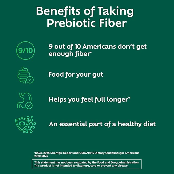 Benefiber Daily Prebiotic Fiber Supplement Powder for Digestive Health, Unflavored -124 Teaspoons (8.7 Ounces)