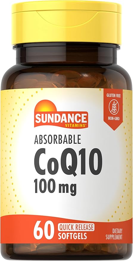 Sundance CoQ10 100mg Softgels | 60 Count | with Black Pepper Extract | Non-GMO & Gluten Free Supplement