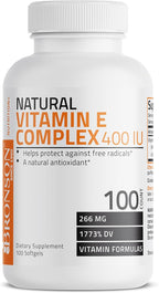 Bronson Vitamin E Complex 400 I.U. Supplement (d-Alpha Tocopherol Plus d-Beta, d-Gamma, & d-Delta Tocopherols), Antioxidant, 100 Softgels