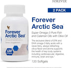 Forever Living - Arctic Sea Omega-3 Supplement - EPA and DHA Blend for Heart, Brain and Eye Health - Gluten-Free - 240 Softgels (Pack of 2)