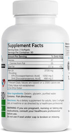 Bronson Omega 3 Fish Oil Triple Strength 2720 mg, High EPA 1250 mg DHA 488 mg, Non-GMO Heavy Metal Tested, 180 Softgels