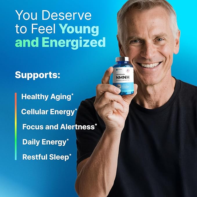 Liposomal NMNH (Dihydronicotinamide Mononucleotide) 500mg - NR Supplement Alternative - Anti Aging NAD Supplement to Boost NAD Plus Levels, Energy, Focus - High Purity 60 capsules (2 packs)