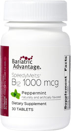 Bariatric Advantage B-12 Speedy Melts, Vitamin B12 1000 mcg Supplement, Fast Melting with 200 mcg of Folic Acid for Nutritional Support - Peppermint, 30 Count