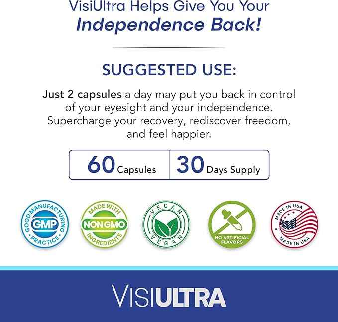 Eye Health Supplement – 14 Essential nutrients for Clear Vision, Blue Light Protection, and Long-Term Eye Health. Supports Clarity and Eye Wellness. 60 Capsules. (6 Pack)