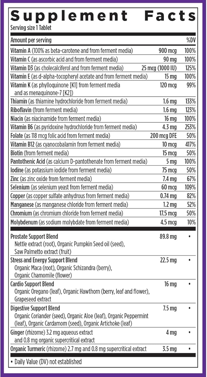 New Chapter Men’s Multivitamin 40+, Extra B6 & B12, D3, Vitamin C & Zinc, Immune, Heart, Cellular Energy, and Brain Health, Gentle on The Stomach, One Daily, Non-GMO, Gluten-Free, 96 Tablets