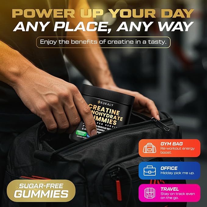 Creatine Monohydrate Gummies for Men & Women, 9000MG Creatine Gummies Sugar Free with L-Taurine, BCAA 2:1, B12 B6 for Boost Strength, Focus & Endurance, Vegan, Non-GMO, Pineapple 120pcs