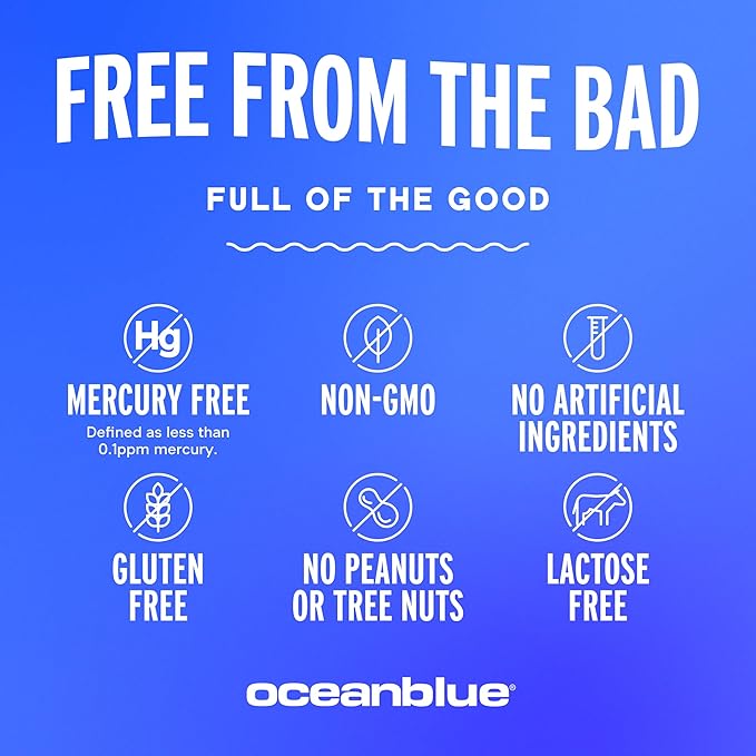 Oceanblue Professional Omega-3 2100 with Vitamin D3 – 60 ct – Triple Strength Burpless Fish Oil Supplement with High-Potency EPA, DHA, DPA and Vitamin D3 – Wild-Caught – Orange Flavor (30 Servings)