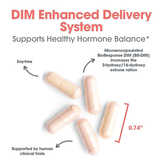 ARG DIM Enhanced Delivery System - Supports Estrogen Metabolism - Delivers 300 mg Bioavailable Diindolylmethane Complex - Vegetarian & Soy-Free - 30 Servings - 120 Capsules