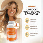 Macuhealth Liposomal Vitamin C 1000MG Per Serving - High Bioavailablity Vitamin with Fat-Soluble Antioxidants and Enhanced Absorption - 3 Month Supply