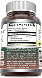 Amazing Formulas Pine Bark Extract 100 Mg | Veggie Capsules Supplement | Non-GMO | Gluten-Free | Made in USA (1 Pack | 120 Count)