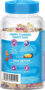 Digestive Advantage Daily Probiotic Gummy for Kids, Multi, Natural Fruit Flavours, 80.0 Count (Pack of 2)