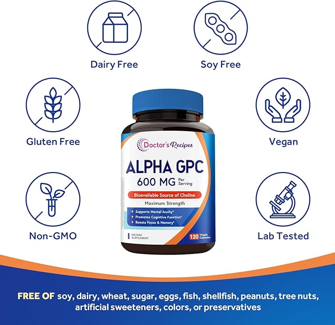 Doctor's Recipes Grape Seed Extract and Alpha GPC Choline Supplement