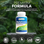 Best Naturals Melatonin 12 mg (1 Year Supply) - Drug-Free Nighttime Sleep Aid - Melatonin for Sleep and Relaxation, 365 Count (365 Count (Pack of 1))