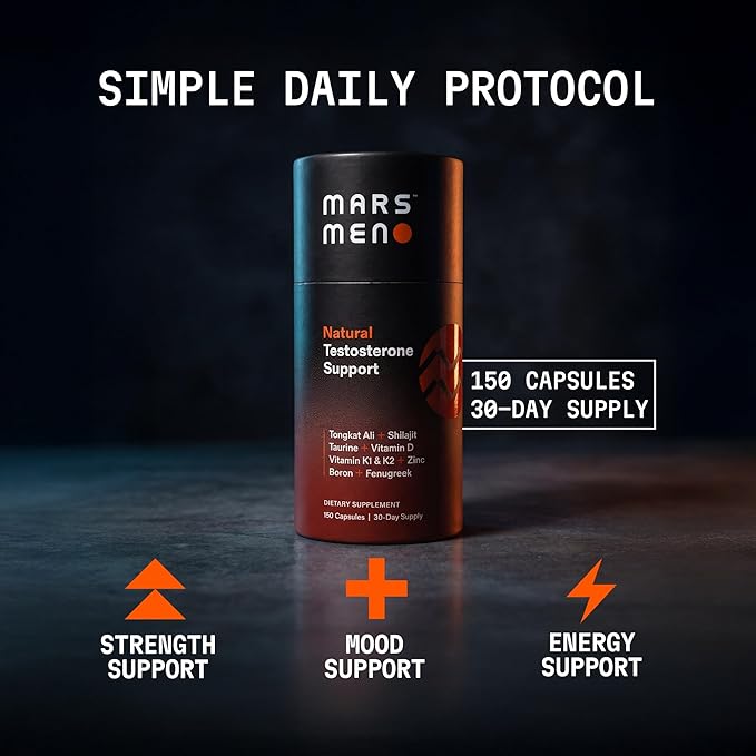 Testosterone Booster for Men - Natural Supplement Premium Tongkat Ali, Fenugreek, Shilajit & Boron - Male Support - Libido, Energy & Muscle Growth Support - 30 Servings
