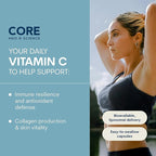 Core Med Science Liposomal Vitamin C, 1000mg - Physician Formulated Vitamin C Supplement for Immune Support, Collagen & Skin Health – 180 High Absorption Bioavailable Capsules, Made in USA