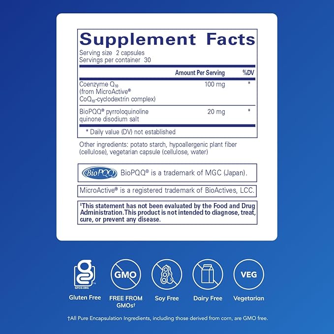 Pure Encapsulations SR-CoQ10 with PQQ - Heart Health Support* - Sustained Release Technology - Antioxidants Supplement - Gluten Free, Vegetarian & Non-GMO - 60 Capsules