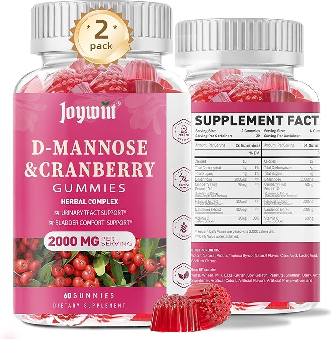 D-Mannose Gummies 2000mg & Bee Pollen 1000mg Gummies