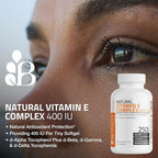 Bronson Vitamin E Complex 400 I.U. Supplement (d-Alpha Tocopherol Plus d-Beta, d-Gamma, & d-Delta Tocopherols), Antioxidant, 100 Softgels