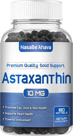 Astaxanthin Supplement for Men and Women | Antioxidant & Carotenoid Rich Astaxanthin 10mg From Haematococcus Pluvialis Microalgae for Eye & Skin Health Support (180 Day Supply) Packaging May Vary