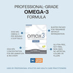 Omax3 Professional Strength Ultra-Pure Omega-3 Fish Oil - 1000 mg - Maximum Joint & Muscle Support - EPA DHA - NSF Certified - 60 Softgel Blister Pack