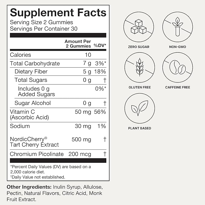 Humann Tart Cherry Gummies - Uric Acid, Immunity, Inflammation & Metabolic Health Support – NSF Certified Sport, Powerful Antioxidant & Non-GMO - from Maker of SuperBeets - 60 Sugar-Free Vegan Gummy