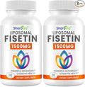 1500mg Fisetin Supplements - Powerful Absorption with Liposomal Delivery,98% Pure Fisetin,Polyphenol Antioxidant for Healthy Aging,Non-GMO - 2 Bottles, 120 Softgels for Adults