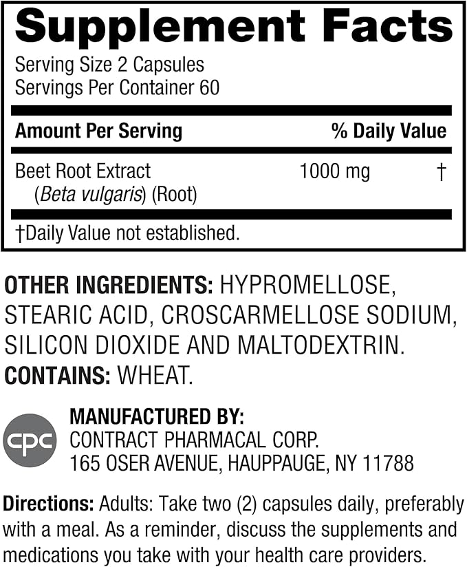 Earth's Splendor Essential Beets Supplement - Premium Beet Root Extract for Heart Health, Enhances Athletic Performance, 2-Month Supply, Vegan & Allergen-Free
