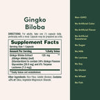 Nature's Bounty Ginkgo Biloba Capsules 120mg, Memory Support Supplement, Supports Brain Function and Mental Alertness, 100 Capsules (Pack of 2)