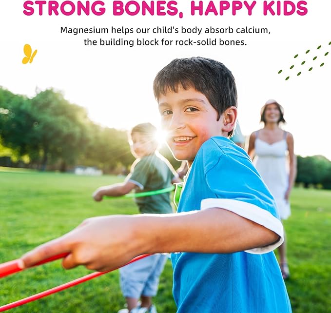 Magnesium Gummies for Kids - Magnesium Glycinate Gummies with L-Theanine, Chamomile, Vitamin B6, D for Kids & Adults Sleep, Stress, Muscle Relief & Nerve Bone - Sugar Free Strawberry 60ct