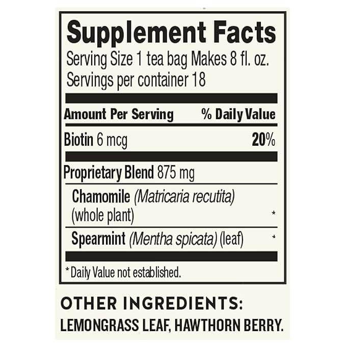 Celestial Seasonings Sleepytime Biotin Beauty Rest Tea, 18 Tea Bags Box