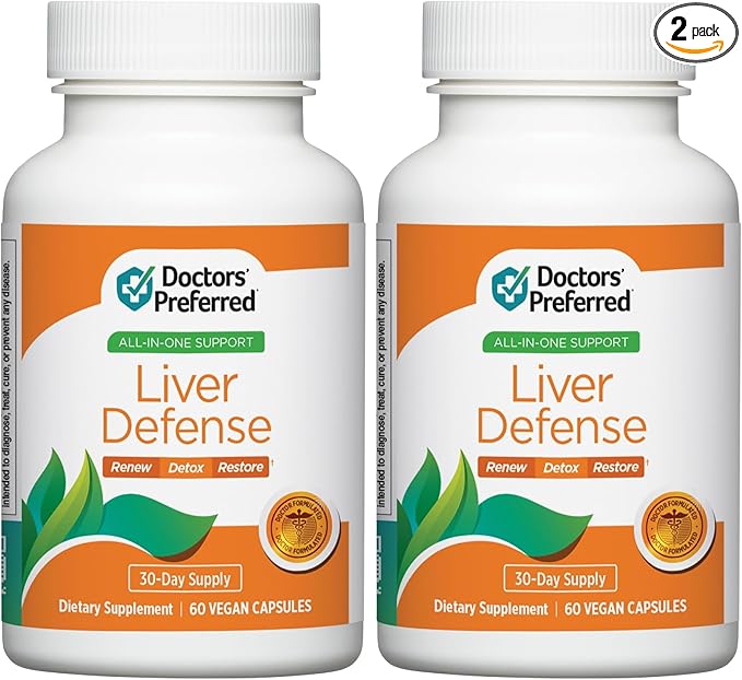 DOCTORS' PREFERRED Liver Defense with Milk Thistle | 60 Capsules (Pack of 2)