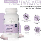 Living Well Kids Calcium & Tooth Support – Chewable Bone Health Vitamins with D3 + K2, Magnesium & Zinc – Strong Teeth & Enamel Defense – Berry Flavor – Fluoride-Free, Non-GMO