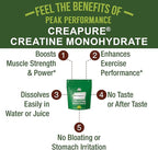 Creapure Creatine Monohydrate Powder. Ultra High Purity German Made Creatine with Nothing Else Added at All. Pure and Unflavored for Men & Women. Zero Bloating, No Sugar, Vegan Friendly Supplement