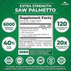 Zazzee Saw Palmetto and French Maritime Pine Bark Extract Capsules | 20:1 Saw Palmetto Extract Plus French Pine Bark | Prostate Support Bundle