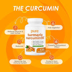 Turmeric Pure Turmeric Curcumin 95 1000 mg - Black Pepper Extract | Vegan Capsules 120