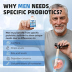 ZEBORA Probiotics for Men - 100 Billion CFU with Digestive Enzymes, Saw Palmetto & Cranberry for Prostate Support - Shelf Stable, Gluten-Free Men's Daily Supplement - 90 Veggie Capsules
