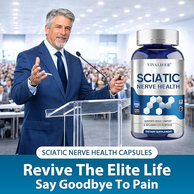 Sciatic Nerve Health Support Supplement - 120 Capsules Advanced Nerve Comfort Formula with R-ALA and Vitamin B Complex - Soothes Leg & Back Discomfort, Supports Nerve Function