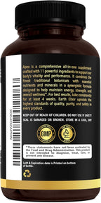 Apex Testosterone Supplement for Men – 11-in-1 Formula with Ashwagandha, Fenugreek Capsules, Tongkat Ali, Shilajit for men, Stinging Nettle Root, Vitamin D, Zinc & Boron – Natural Vitality & Energy