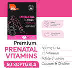 Zahler Prenatal Vitamin with DHA & Folate - DHA Supplements & Prenatal Multivitamin for Mother and Child - Kosher Prenatal DHA Prenatal Vitamins with Iron, Pre Natal Softgels 60 Count