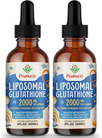 2000MG Liposomal Glutathione Liquid, 98% Absorption, Active Form L-Glutathione Supplement, Vegan Friendly, Powerful Antioxidant Complex for Immune System, Aging Defense, Detox, 4 FL.OZ