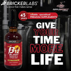 Bricker Labs B-12 Blast Liquid Vitamin B12 and Folic Acid Supplement, Support Energy Production, Great Tasting Liquid Vitamin B12 Dietary Supplement in Natural Raspberry Flavor, 2 fl oz Bottle