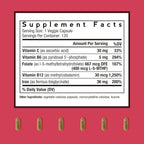 Doctor's Recipes Iron Supplement for Women Men - Gentle Iron Bisglycinate with Vitamin C, B6, Folate & B12, Stomach Friendly Iron Pills, 120 Vegan Caps