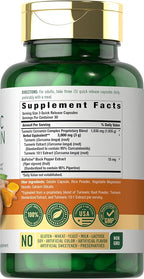 Carlyle Turmeric Curcumin with Black Pepper | 90 Powder Capsules | Complex Supplement with Bioperine | Non-GMO, Gluten Free