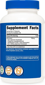Nutricost Resveratrol 700mg, 120 Capsules - Vegan, Gluten Free, Non-GMO