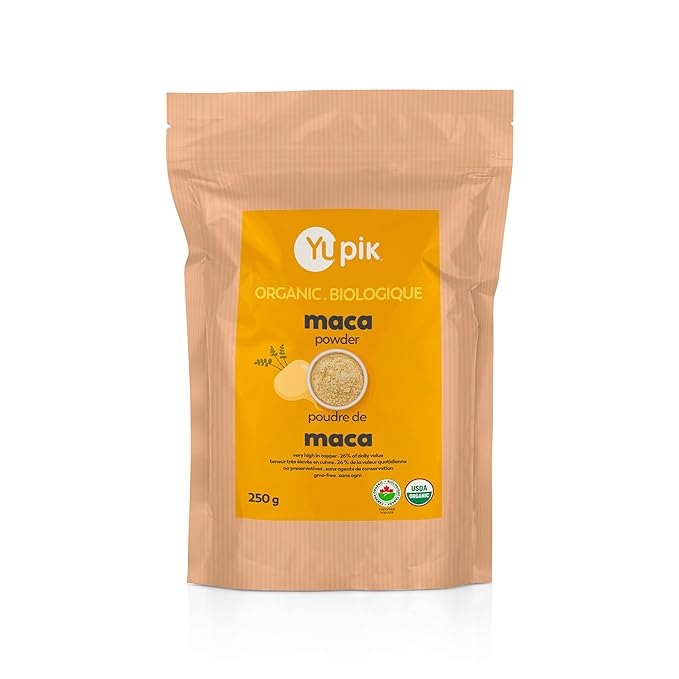 Yupik Organic Yellow Maca Powder, 8.8 oz, USDA Certified, Gluten-Free, Raw, Vegan, Kosher, Non-GMO, Nutty & Earthy Superfood for Smoothies & Baking