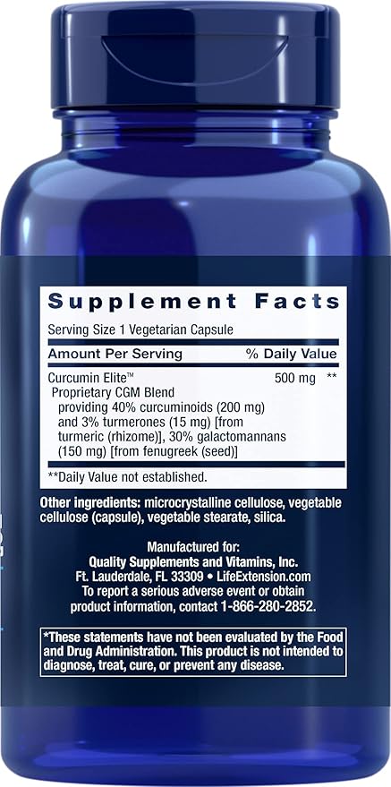 Life Extension Curcumin Elite Turmeric Extract, 90 Veg Capsules